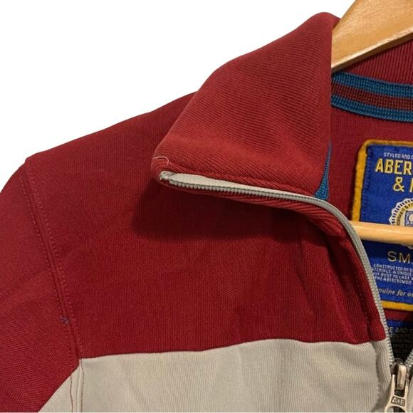 Abercrombie & Fitch Burgundy and Gray Track Jacket - Picture 10 of 16